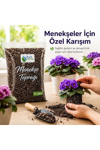 Menekşe Toprağı Afrika Menekşesi Saksı Çiçeği Yetiştirme Karışımı 5 Litre 5 L
