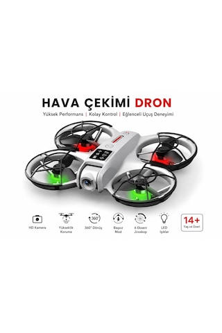 M2 Dron Hava Aerial Drone 1080p Full Hd Yükseklik Koruma 360 Derece Dönüş Başsız Mod 6 Ekseni Jiroskop Led Işıklar Yörünge Uçuşu Fotoğraf Video Çekimi Hobi Oyuncak Dron
