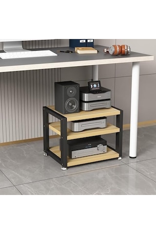 3 Katmanlı Hifi Masaüstü Amplifikatör Mobilya, Av Medya Standı, Ahşap Raf, Köşe Stereo Mobilya, Ses Kulesi, Masaüstü Stereo Bileşenleri İçin Hifi Mobilya Şeffaf Ceviz, 4 Çok Renkli