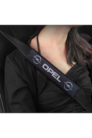 Opel Logolu Siyah Dijital Baskılı Araç Emniyet Kemer Pedi 2 Li Set - Konforlu & Şık Kemer Koruyucu