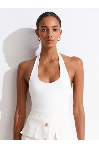 Dilvin 31753 Halter Yaka Top-ekru Ekru
