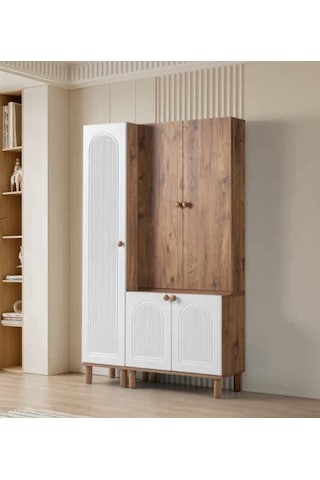 Bera Beyaz - Atlantik Çam 3 Kapılı Çiğdem Portmanto