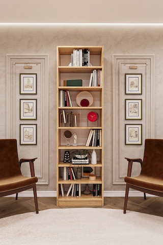 Lüks 8 Raflı Ayarlanabilir Ev Ofis Kitaplık %100 MDF Modern Dekoratif Kütüphane Kitaplık K02
