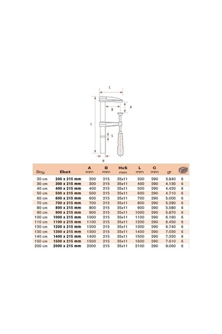 BULUT Uzun Çeneli İşkence 30 cm - 300x215 mm