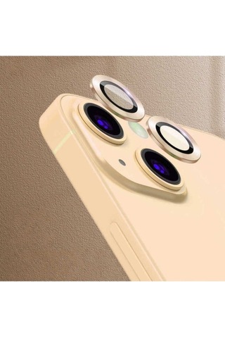 Apple Uyumlu iPhone 13 Mini Zore Cl-04 Kamera Lens Koruyucu Gold