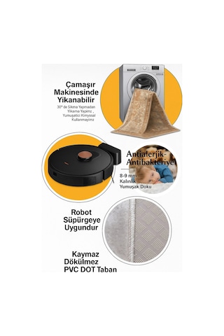 STY Home Yeşi Çiçekli Dijital Baskı Halı Kaymaz Tabanlı Yıkanabilir Halı Yolluk Salon Halısı140 Yeşil