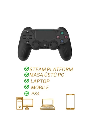 Ps4 Kol Wireless Bt Kablosuz Oyun Kolu Ps4 Joystick Tablet Telefon Pc Uyumlu Titreşimli Oyun Kolu Diğer