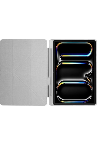 Apple Uyumlu iPad Pro 11 Inç 2024 M4 Kılıf Kalem Şarj Bölmeli Stadlı Uyku Modlu Arkası Silikon Akıllı Case Kılıf