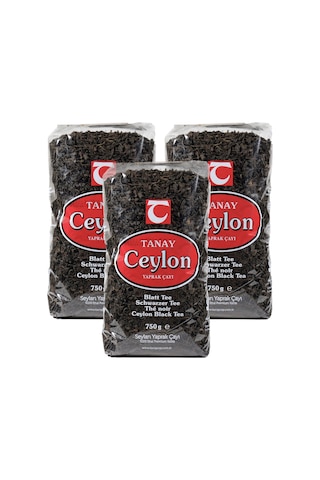 Tanay Ceylon İthal Yaprak Seylan Çayı 3 x 750 G