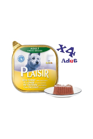 Plaisir Hindi Etli Pate Konserve Yetişkin Köpek Maması 4 x 150 G