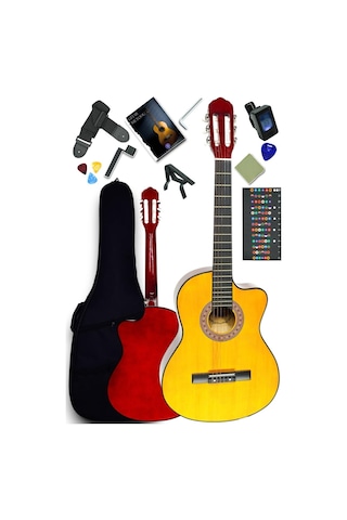 Cg-3901y Klasik Gitar 4/4 Sap Ayarlı Kesik Kasa Full Set