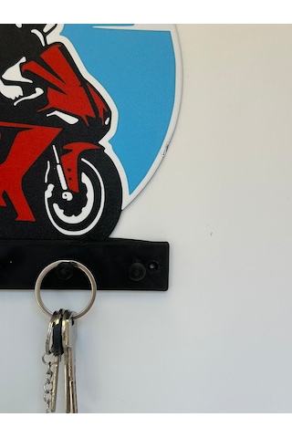 3d Dekoratif Motorcu Anahtar Askılığı V7 Sarı
