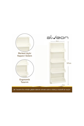 Alv-10004 Alveon Metal Ayakkabılık Beyaz