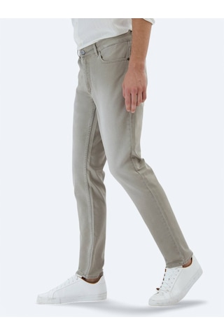 Vizon Slim Fit Denim Pamuk Karışımlı Pantolon Vizon