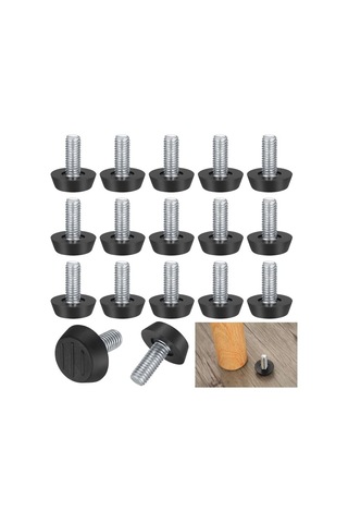22 Adet Ayarlanabilir Mobilya Ayağı, M8 X 20 Mm Vidalı Dengeleme Ayağı, Zemin Koruyucu, Yuvarlak Taban, Sandalye Ayağı Vidaları Diğer