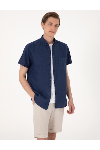 Pierre Cardin Erkek Lacivert Gömlek Kısa Kollu 50303287-vr033 Lacivert