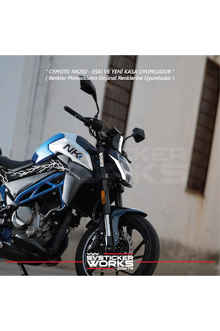 Cfmoto 250nk Siper Sticker Siperlik Tur Camı Sticker Nk Yazılı Etiket Beyaz