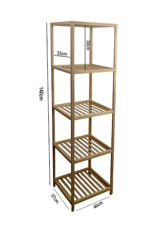 Digithome Ahşap Masif 5 Raflı Çok Amaçlı Banyo Düzenleyici Mobilya Hlt-002 Ahşap