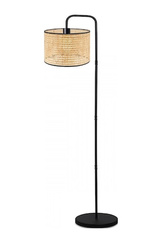Suitable Metal Gövdeli Rattan Hasır Başlık Çok Amaçlı Lambader Salon Köşe Lambası Çok Renkli