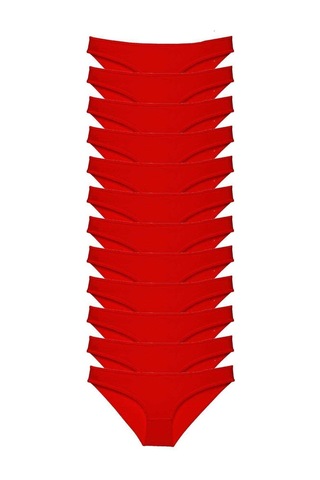 Royaleks 12 adet Süper Eko Set Likralı Kadın Slip Külot Kırmızı RYL-EKO11002 Kırmızı