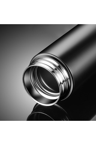 Jeemson 500ml Gümüşçelik Akıllı Su Böceği - Dokunmatik Led Sıcaklık Gösterici, Damlacık Önleyici, Geyik Desenli, Taşınabilir Pil Değiştirilemez Siyah