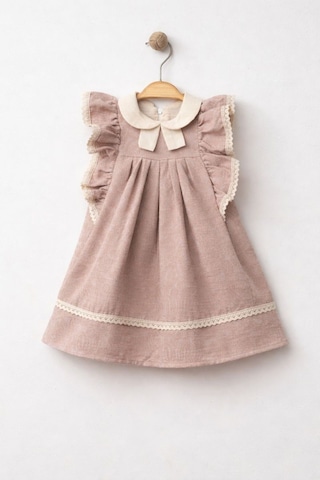 Baby Corner Bebe Yaka Kız Bebek Elbise Pembe