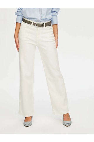 Faik Sönmez Wide Leg Fit Likralı Kadın Jean Pantolon W26jpn011 Ekru