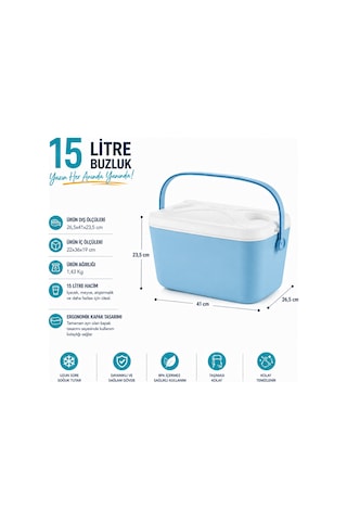 15 Lt Buzzy Buzluk Termos 1177 Cooler Box -441 Açık Mavi