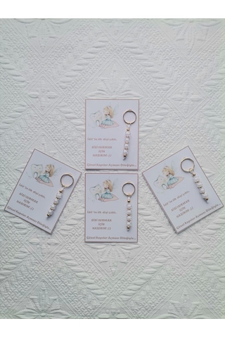 24 Adet Kişiye Özel İlk Dişim Çıktı,diş Mevlidi, Diş Buğdayı Dağıtmalık Beyaz Anahtarlık Hediyelik