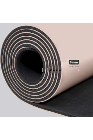 Rebuwo Çizgi Tasarımlı 5mm Ekstra Kaydırmaz Doğal Kauçuk Yoga Mat