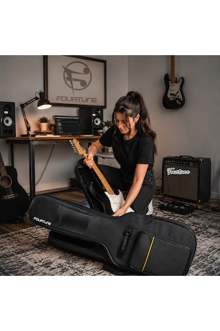 Fourtune Atlas Elektro Gitar Kılıfı Kalın Taşıma Çantası Eğitim Metodu Hediye