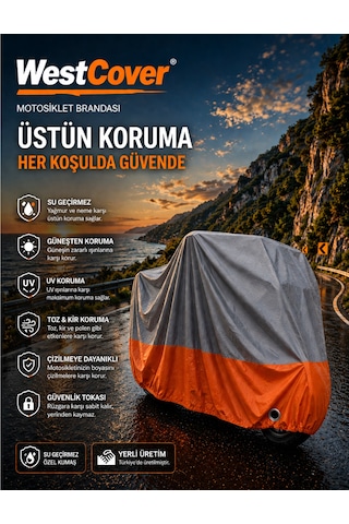 Yamaha Tracer 9 Gt Gri-turuncu Parç. Motosiklet Branda Su-toz Geçirmez Motor Örtü
