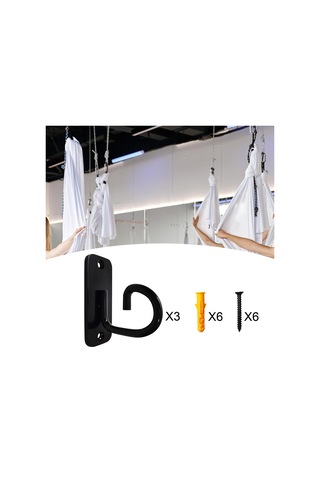 Suntek 3x Duvara Montaj Ankrajları Egzersiz Bantları Egzersizi Siyah