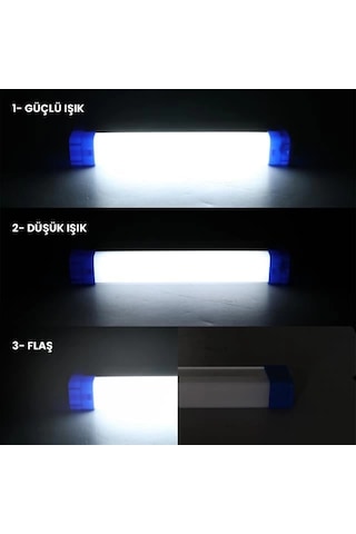 Powermaster T515 17cm 20w Çubuk Portatif Led Işıldak Şarjlı Tüp Lamba 800mah