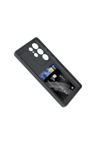 Galaxy Uyumlu S25 Ultra Kılıf Kamera Korumalı Kartlık Hazneli Mkst Vitra Kapak - Gri Gri Gri