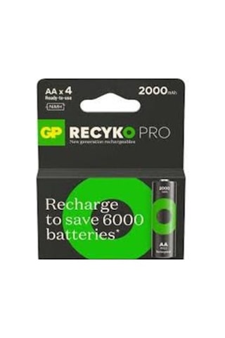 Gp Aa 2100 Mah Şarjlı Kalem Pil 4'lü Paket Recyko Pro Gp210aahcbem-2gb4