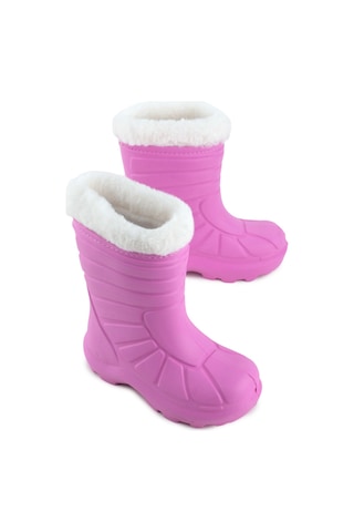 Gezer Kız Çocuk Kışlık Boğazdan Peluşlu İçi Sıcak Astarlı Su Geçirmez Yağmur Kar Bot Çizme Fuşya
