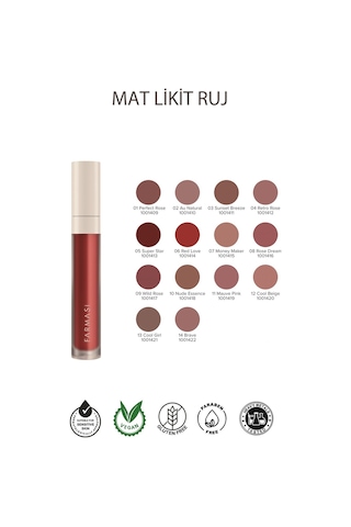 Farmasi Mat Likit Ruj 06 Red Love