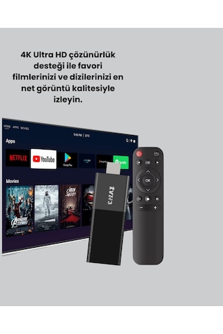 4k Ultra Hd Android Tv Stick Tak Çalıştır Akıllı Tv Cihazı