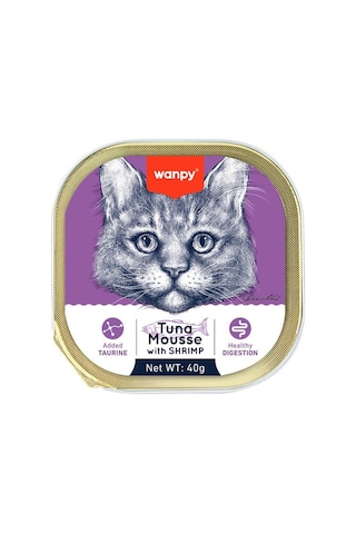 Wanpy Kedi 40g 6'lı Ton Balıklı & Karidesli Alutray Yaş Mama