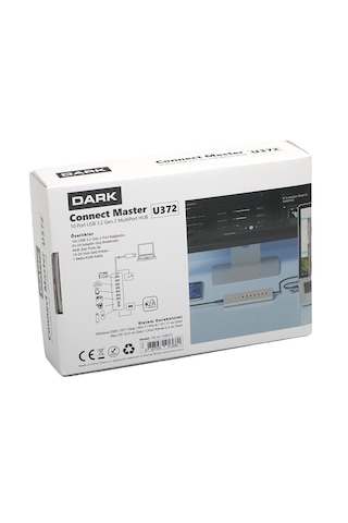 Dark 10 Port Usb 3.2 Gen2 Hub, 7x Usb-a, 3x Type-c, 10gbps, Adaptörlü Çoklayıcı DK AC USB372