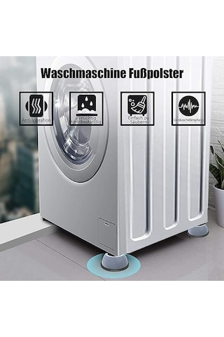 Mufunye 4 Parça Çamaşır Makinesi Ayak Pedleri - Kaymaz Kauçuk Titreşim Önleyici Pedler, Titreşim Önleyici Lastik Ayak Pedleri, Çamaşır Makineleri Ve Kurutucular İçin Üniversal Ayaklar