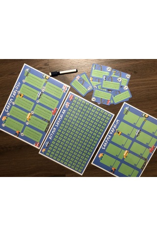 4'lü Çarpım Tablosu Seti - Kalem Hediyeli Araba Temalı