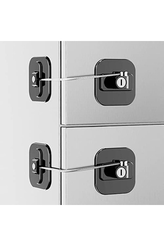 Gajeena Çocuk Güven Kilitleri - Çok Yönlü Esnek Ayar, Çeşitli Mobilyalar İçin, İz Olmayan Yapıştırıcı, Abs+paslanmaz Çelik Malzeme Beyaz