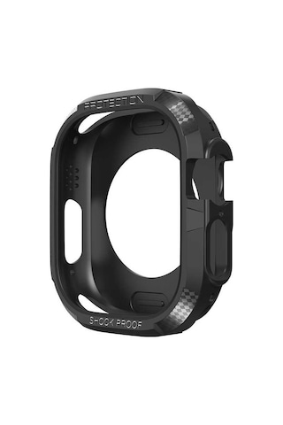 Watch Ultra 49mm Silikon Tpu Kasa Koruyucu Sbt Watch Gard 17 - Siyah