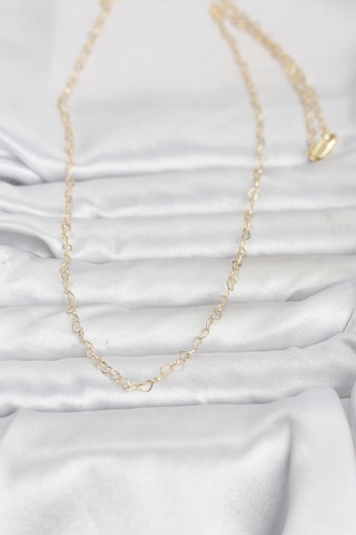 Cm 14k Gold Renk Kalp Zincirli 60 Cm Kadın Kolye - Lisinya Altın