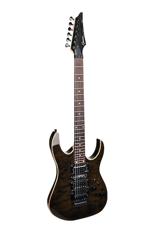 Guson Modern Superstrat Hsh Fr Tremolo Elektro Gitar Quilted Siyah