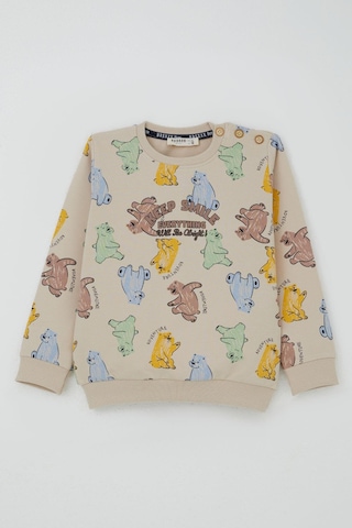 Breeze Erkek Çocuk Eşofman Takımı Motivasyon Temalı Sevimli Ayıcık Desenli 1.5-5 Yaş, Bej Bej