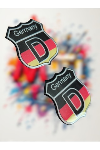 Germany Damla Sticker Etiket Kabartmalı 3dsilikon Direk Arma Almanya Etiketçilere Özel 2adet 3,5x3cm Çok Renkli