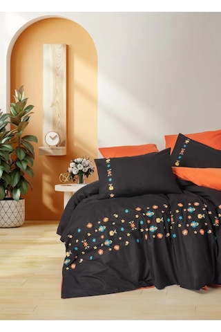 Cotton Box Brode Ranforce Çift Kişilik Nevresim Takımı Liker Kiremit Diğer